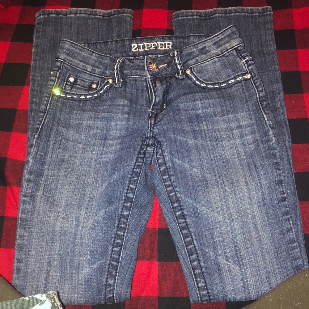 Straight leg bling jeans